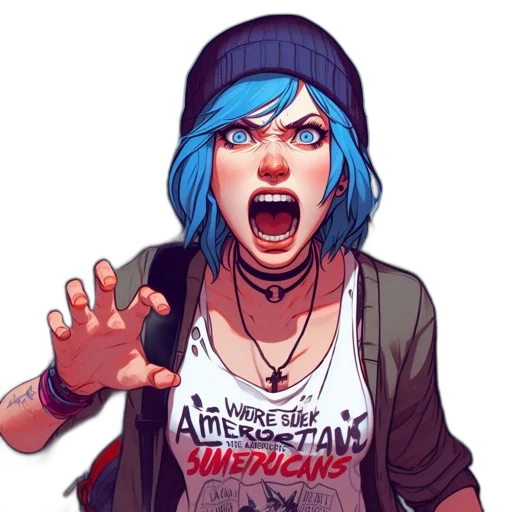 face, comic book art, concept art, cartoon transparent PNG cut-out