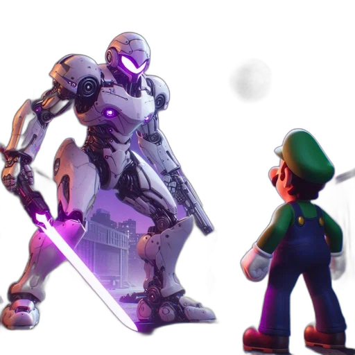 robot, sword, weapon, concept art transparent PNG cut-out