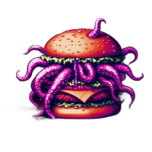 food, creature, animal, pixel art transparent PNG cut-out