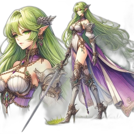 sword, fantasy art, concept art, watercolor transparent PNG cut-out