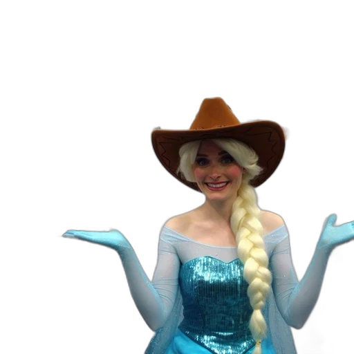 hat, dress, 3d render, person transparent PNG cut-out