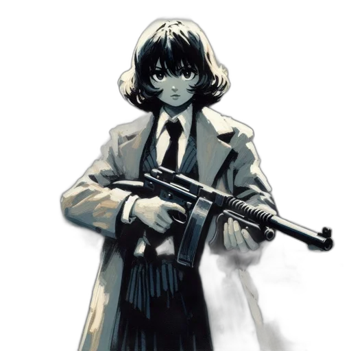 weapon, jacket, staff, comic book art transparent PNG cut-out