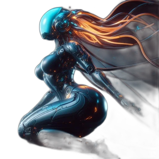 robot, dress, creature, hair transparent PNG cut-out