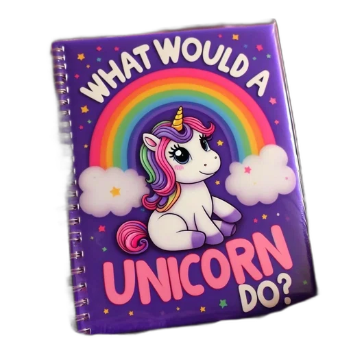 notebook, featuring, vibrant, cartoon transparent PNG cut-out