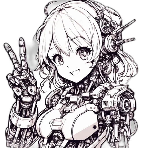 robot, weapon, dress, cyberpunk transparent PNG cut-out
