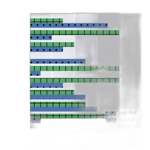 3d render, pixel art, green, blue transparent PNG cut-out