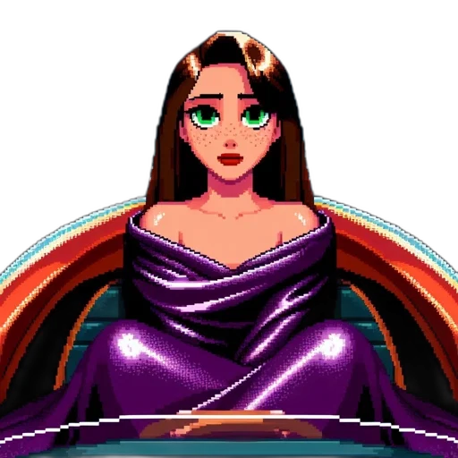 dress, jewelry, crown, pixel art transparent PNG cut-out