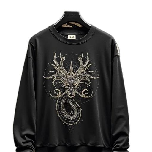 dragon, jacket, dark, black transparent PNG cut-out