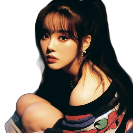 face, hair, photorealistic, oil painting transparent PNG cut-out