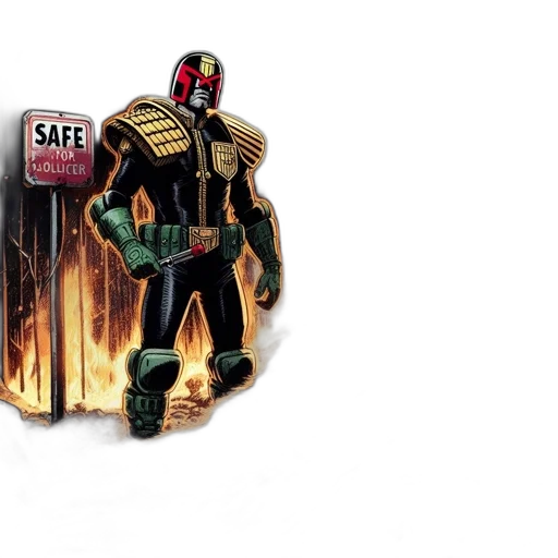 jacket, robot, comic book art, concept art transparent PNG cut-out