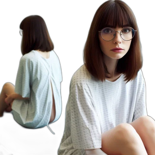 dress, jacket, face, hair transparent PNG cut-out