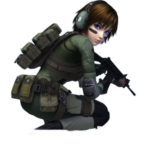 weapon, staff, jacket, robot transparent PNG cut-out