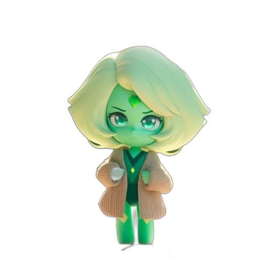 jacket, staff, hair, 3d render transparent PNG cut-out
