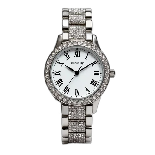 jewelry, silver, wristwatch, white transparent PNG cut-out