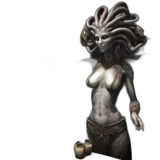 creature, mask, hair, dress transparent PNG cut-out