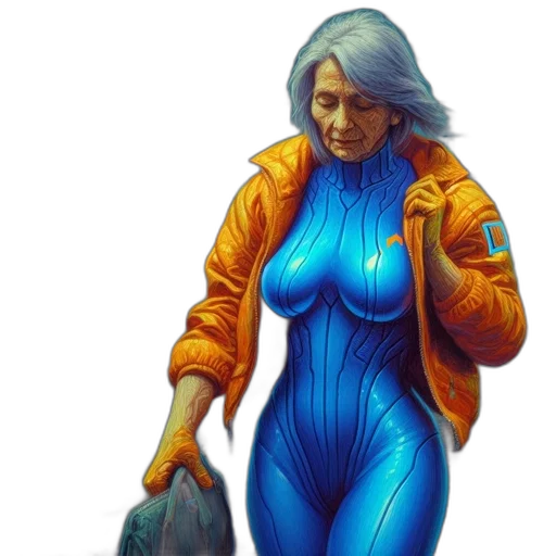 jacket, dress, robot, concept art transparent PNG cut-out