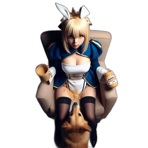 animal, dress, staff, weapon transparent PNG cut-out