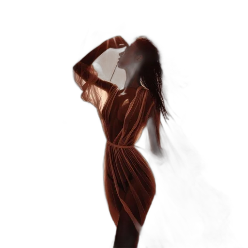 dress, hair, staff, mask transparent PNG cut-out