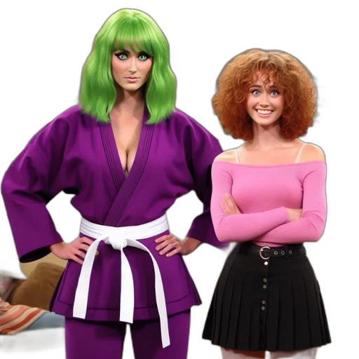 3d render, concept art, two, women transparent PNG cut-out