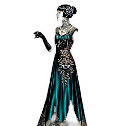 dress, jewelry, fantasy art, concept art transparent PNG cut-out