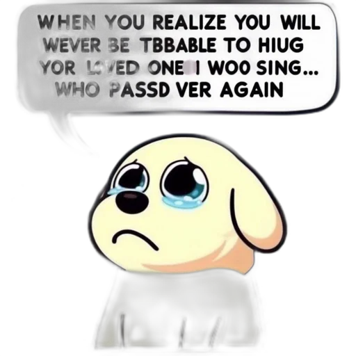illustrated, cartoon, dog, teary transparent PNG cut-out