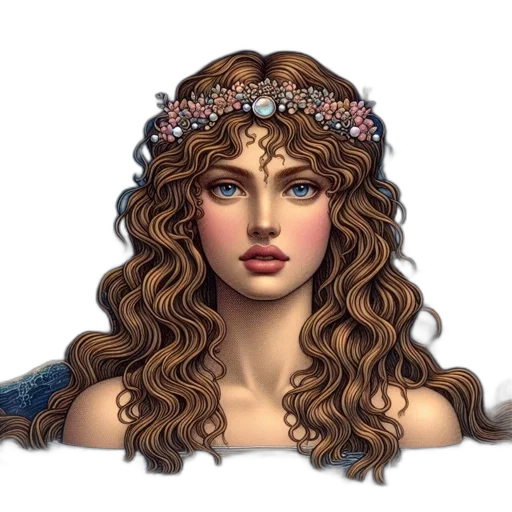 crown, jewelry, face, fantasy art transparent PNG cut-out