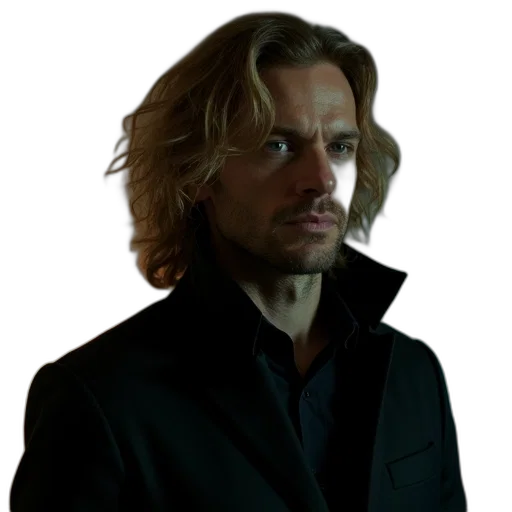 jacket, staff, hair, face transparent PNG cut-out