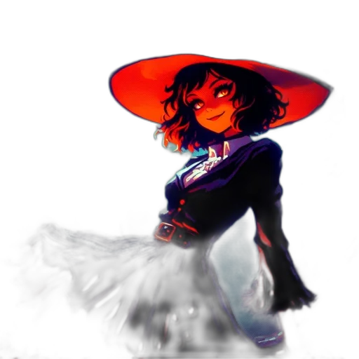 umbrella, dress, hat, staff transparent PNG cut-out