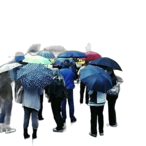 umbrella, jacket, staff, photorealistic transparent PNG cut-out