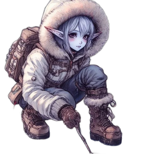 creature, staff, jacket, animal transparent PNG cut-out