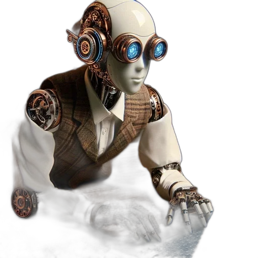 robot, staff, creature, mask transparent PNG cut-out