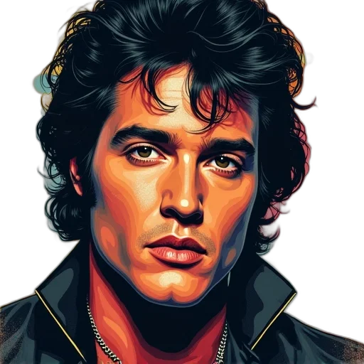 face, jacket, photorealistic, comic book art transparent PNG cut-out