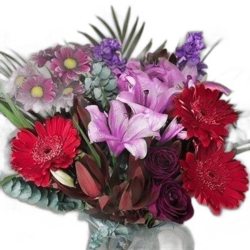 flower, crown, photorealistic, vibrant transparent PNG cut-out
