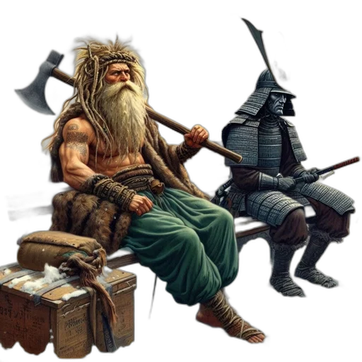 fantasy art, concept art, pixel art, two transparent PNG cut-out