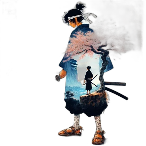 jacket, sword, mask, hat transparent PNG cut-out