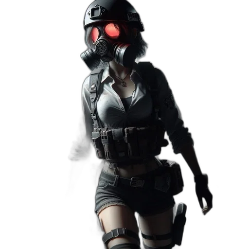 mask, robot, weapon, jacket transparent PNG cut-out