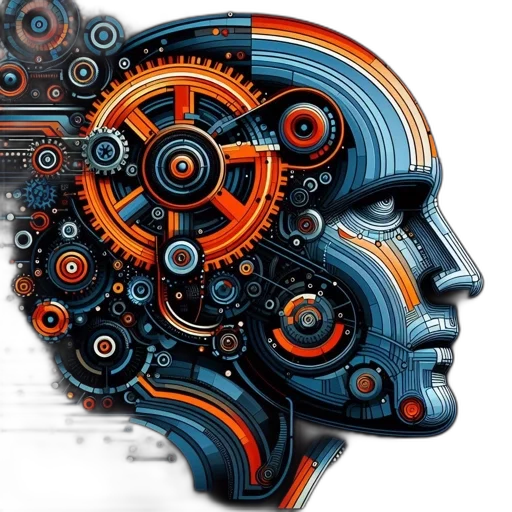 robot, face, concept art, cyberpunk transparent PNG cut-out