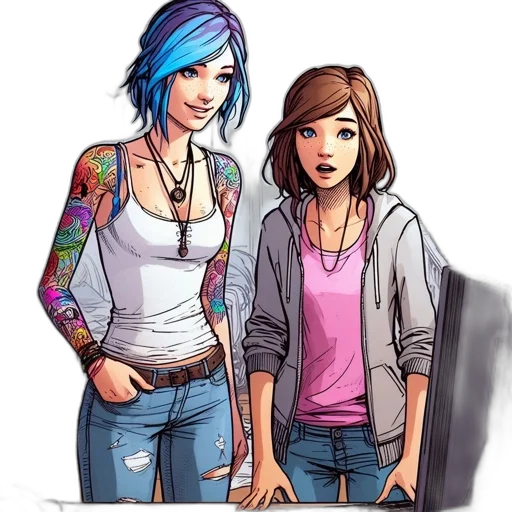 comic book art, concept art, cartoon, fantasy art transparent PNG cut-out