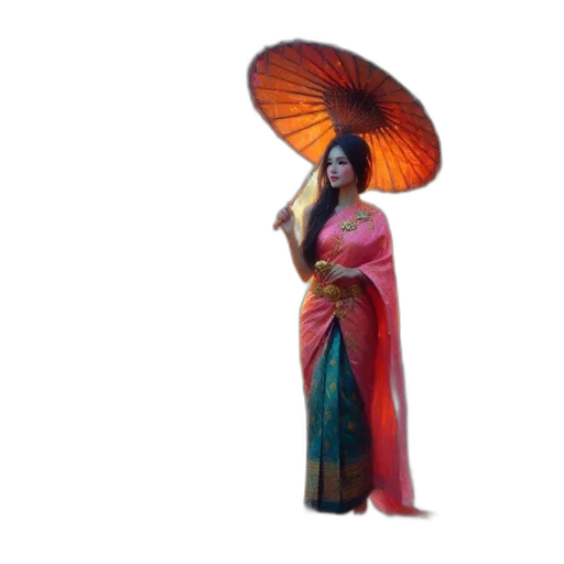 umbrella, dress, staff, 3d render transparent PNG cut-out