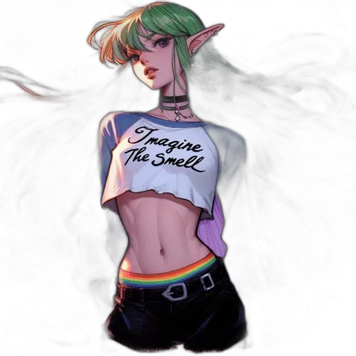 concept art, fantasy art, watercolor, cyberpunk transparent PNG cut-out