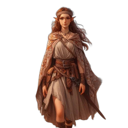 dress, fantasy art, concept art, comic book art transparent PNG cut-out