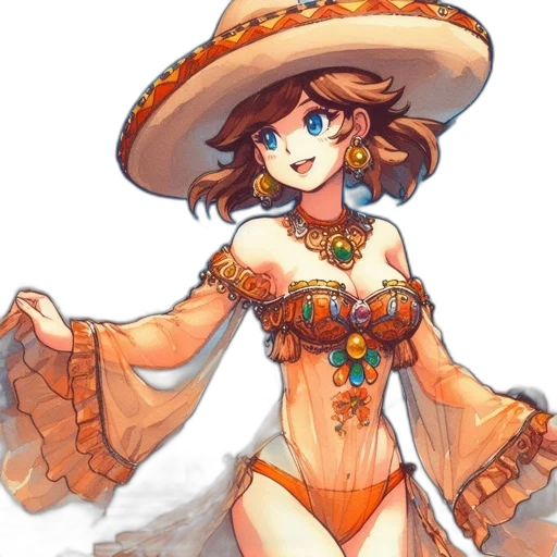 hat, dress, staff, crown transparent PNG cut-out