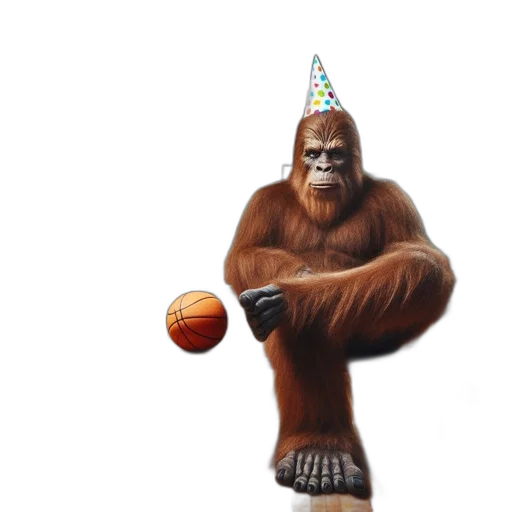 animal, gorilla, party, hat transparent PNG cut-out