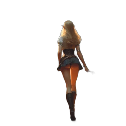 dress, staff, weapon, hair transparent PNG cut-out