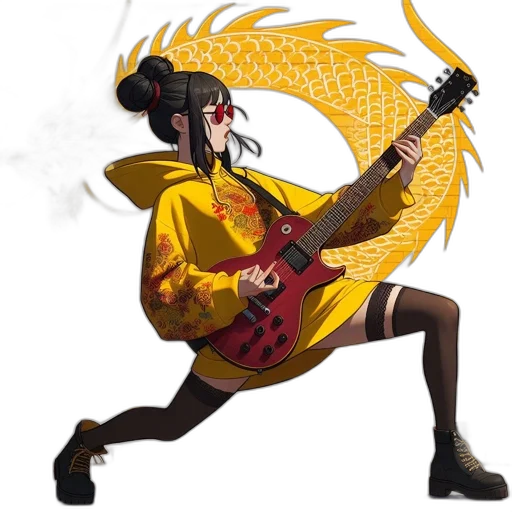 dragon, mask, jacket, weapon transparent PNG cut-out