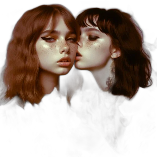 face, photorealistic, oil painting, concept art transparent PNG cut-out