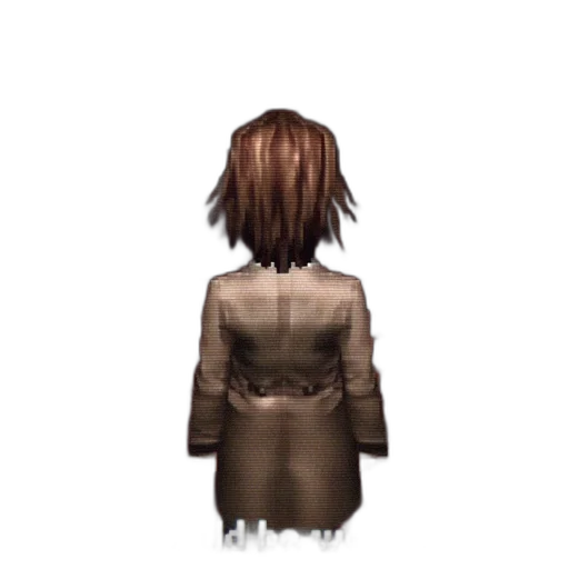 jacket, dress, hair, staff transparent PNG cut-out