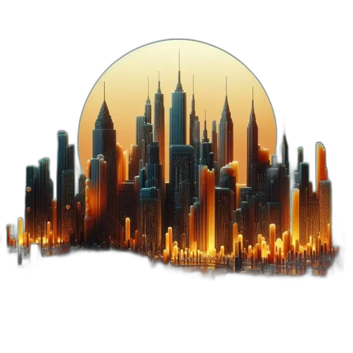 building, concept art, 3d render, pixel art transparent PNG cut-out