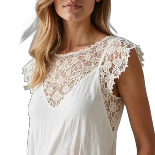 dress, monochrome, ivory, lace transparent PNG cut-out