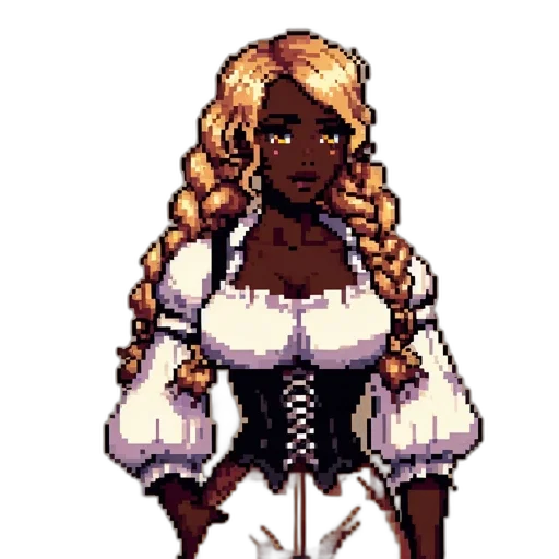 dress, staff, pixel art, anime transparent PNG cut-out